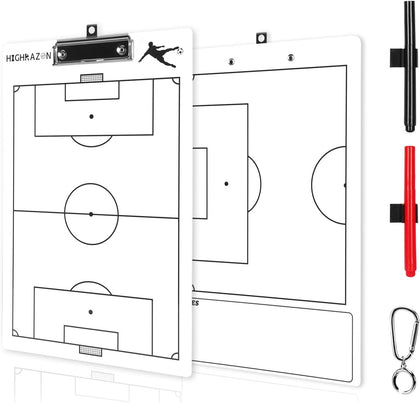 Soccer Coaches Clipboard, White Double-Sided Dry Erase Coach Clipboard, Soccer Whiteboard for Coaches, Lineup White