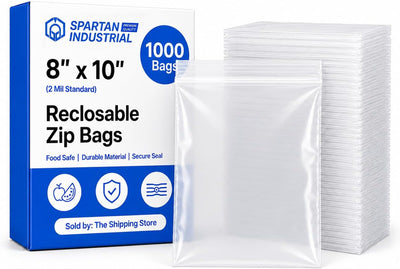8” X 10” (1000 Count) Quart Clear Reclosable Zip Plastic Poly Bags