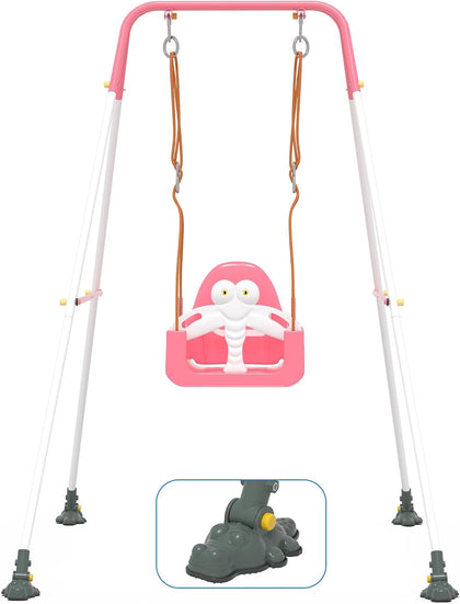 Toddler Swing, 3-in-1 Baby Swing Sets with Anti-Slip Base Feet & Safety Belt, Indoor/Outdoor Baby Seat with Metal