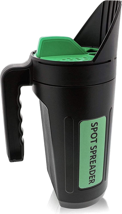 Hand Spreader Shaker for Seed, Salt, De-Icer, Ice Melt, Earth Food and Fertilizer - Multiple Opening Sizes for Any