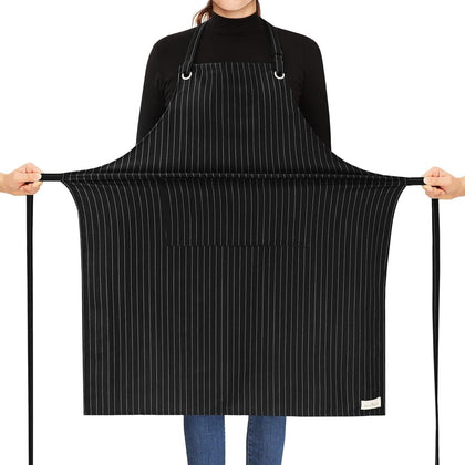 Stripe Stretch Apron Chef Aprons for Men with 2 Pockets Waterproof