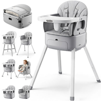 7-in-1 Convertible Baby High Chair for Baby and Toddler, Portable Travel High Chair Grow with Baby with Adjustable