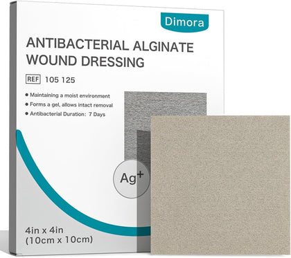 Upgrade Silver Calcium Alginate Wound Dressing -Silver-Infused Alginate Non Stick Gauze, Highly Absorbent Sterile