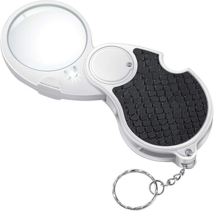 Magnifying Glass with Light, Lighted Magnifying Glass, Handheld Pocket Magnifier Small Illuminated Folding Hand Held
