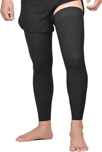 Full Leg Compression Sleeves, Unisex, Thigh High Compression Stocking 20-30mmHg Graduated Support for Thigh Calf