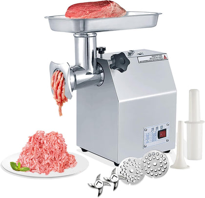 Commercial Electric Meat Grinder 800w - Heavy Duty 120KG/h High Capacity with Copper Motor, ETL Certified. Includes