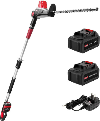 20V 23-Inch Pole Hedge Trimmer, 8-Foot Reach, Multi-Angle | Cordless hedge trimmer with extension pole for tall