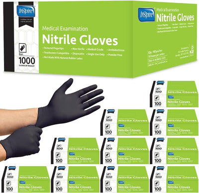 Black Nitrile Gloves | THE ORIGINAL Quality Black Gloves Disposable Latex Free | 4.5 Medical examination