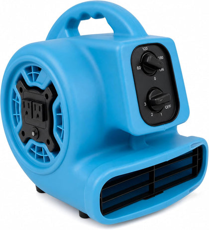 Air Mover 1/4 HP 1000 CFM, Portable Centrifugal Blower Fan, Floor Drying, Daisy Chain, Stackable, with Timer