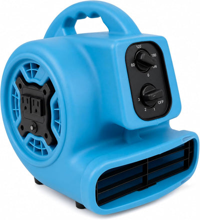 Air Mover 1/4 HP 1000 CFM, Portable Centrifugal Blower Fan, Floor Drying, Daisy Chain, Stackable, with Timer