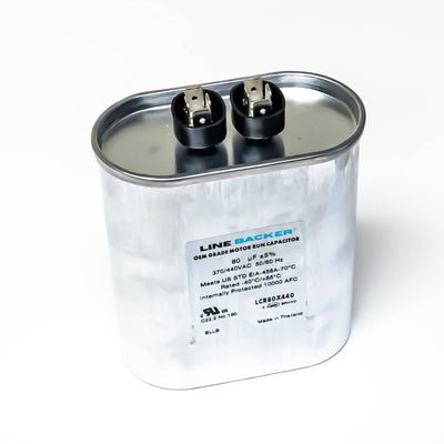 Supco Capacitor Oval Run 80 uf 370/440 Volts for HVAC Motors Compressors LCR80X440 Linebacker