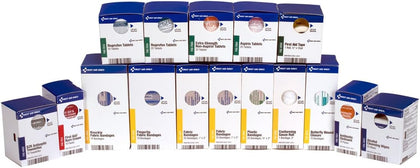700002 SmartCompliance 50-Person First Aid Kit Refill Supplies for Business, Worksite, and Home, 237 Pieces, Blue