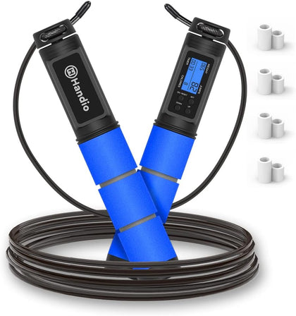 Jump Rope, H Handio Jump Rope with Counter, Workout Jumping Rope with Steel Ball Bearings, Adjustable Length Speed