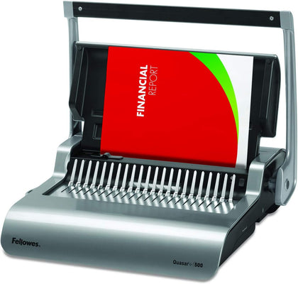 Quasar+ Binding Machine for Office - 21-Hole, 500 Sheet Manual Paper Punch Comb Binder Machine with Starter Kit 10