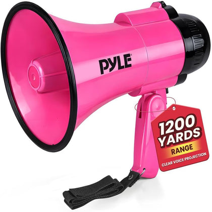 Portable Megaphone Speaker Siren Bullhorn - Compact, Battery Operated, 30W Power, Microphone, 2 Modes, PA Sound, 1200