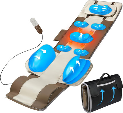 Full Body Massage Mat, 3D Body Stretching & Lumbar Traction, Back Heating, Traction Up & Down, Curve Stretch, Twist