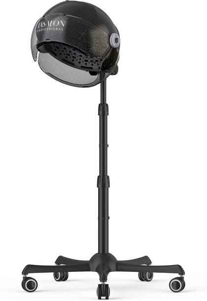 Ionic Portable Standing Hooded Hair Dryer, Black | 1875W bonnet dryer featuring 3 temperature settings for home and