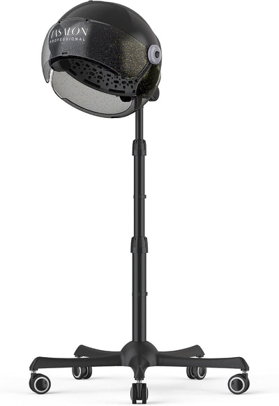 Ionic Portable Standing Hooded Hair Dryer, Black | 1875W bonnet dryer featuring 3 temperature settings for home and