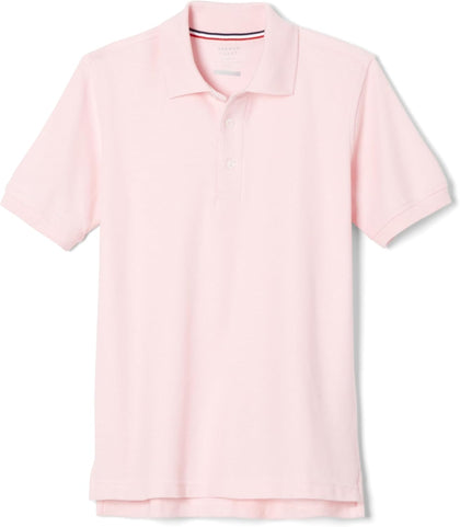 Boys Short Sleeve Pique Polo Shirt (Standard & Husky), Pink, Medium (8)