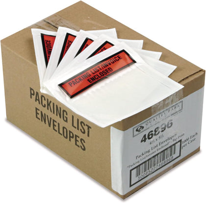 46896 Top Print Self Adhesive Packing List Envelope, 5 1/2 x 4 1/2, 1000/Carton