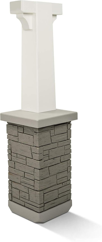Premium Mailbox Post Set Pedestal Classic White