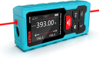 393ft Dual Laser Distance Measuring Tool LD120S, 120m Total Range, Electronic Level, Precise Measurements, and