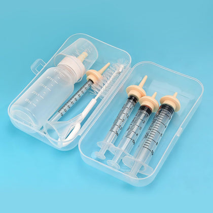 Pet Nursing Kit – Kitten Bottle Feeding Set with Nipples, Syringes, and Formula Dispenser for Newborn Puppies