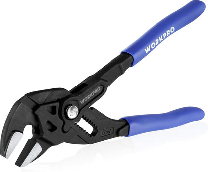 7-Inch Pliers Wrench, CR-V Construction Wrench Pliers, Adjustable Parallel Smooth Jaw Pliers, Black Finish, Groove