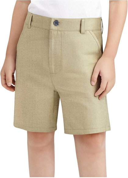 Boys Uniform Shorts Summer School Flat Front Chino Dress Shorts for Kids Teens