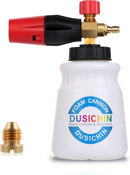 Foam Cannon Snow Foam Car Washer 4000 PSI Pressure, Wide Neck Adjustable Nozzle 1L Container Additional 1.04mm