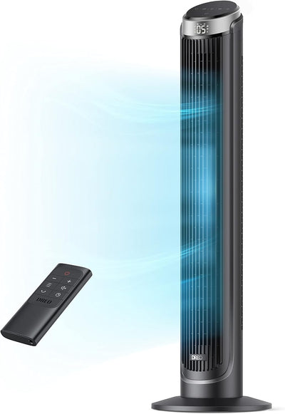 Tower Fan for Bedroom, 90° Oscillating Fans that Blow Cold Air | 26 ft/s Powerful Airflow, 28dB Quiet Fan, 5 Speeds