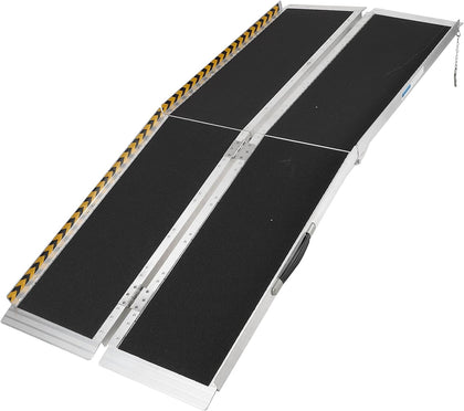 7FT Portable Wheelchair Ramp, Folding Aluminum Mobility Ramp
