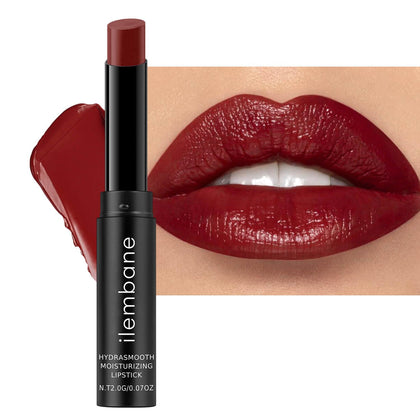 Deep Red Hydrating Lipstick, Glossy Tinted Lip Balm, Cinnamon Rose