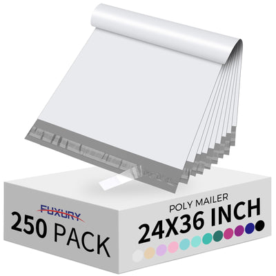 250 Pcs 24x36" Poly Mailers,Waterproof Mailing Envelopes for Clothing, Strong Adhesive Poly Shipping Postage Bags for