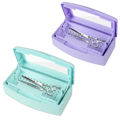 2 Piece Nail Tool Sterilizer Box barbicide Disinfectant Jar Plastic Disinfectant Container Suitable for Nail Tools