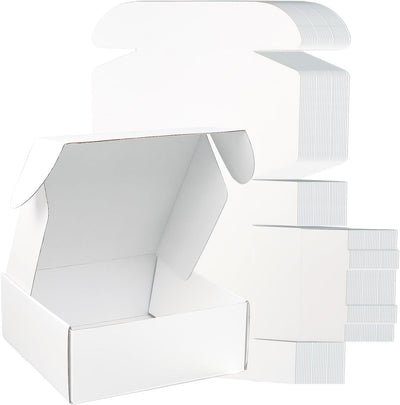 8x8x3 Shipping Boxes, 30 Pack White Mailer Boxes for Small Business, Medium Corrugated Cardboard Boxes for Mailing &