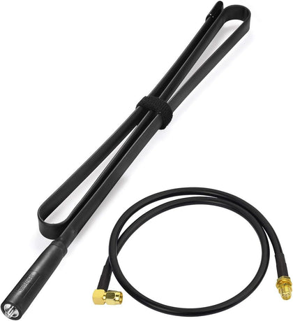 VHF UHF 136-520MHz 42.5 inch Foldable CS Tactical Ham Radio Antenna | SMA Female Dual Band Antenna with 3 feet