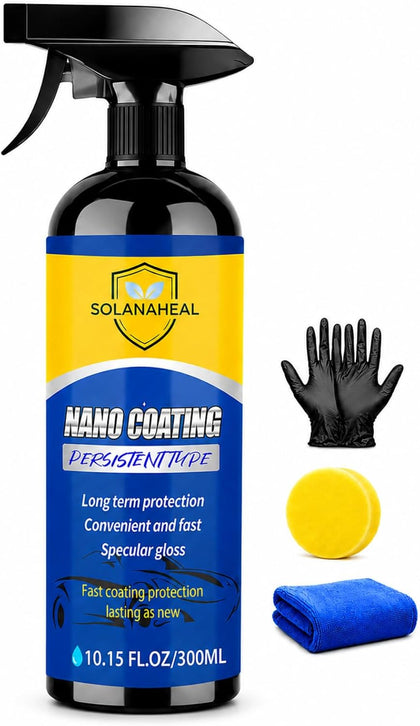 Nano Ceramic Coating Spray Kit, Quick Hydrophobic Car Wax Polish, High Gloss Paint Sealant, Scratch Repair UV