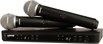 BLX288/PG58 Dual Wireless Vocal System - H11 Band | 14-hour battery and 300 ft UHF range with two PG58 handheld vocal