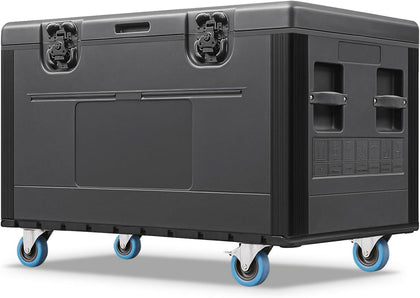 Rolling Road Case 44"x22"x24", Heavy Duty Cable Trunk with Wheels | Stackable Utility ATA Flight Case