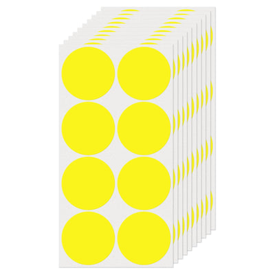Yellow Round Stickers 2 Inch Removable Vinyl Dot Labels 10 Sheets