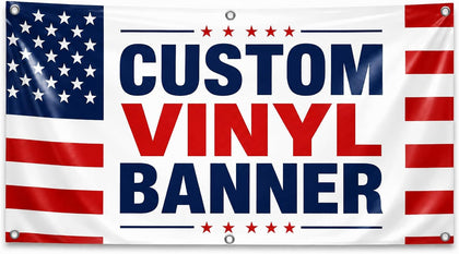 Custom Design Vinyl Banner - Multiple Sizes - Full Color - Made in USA - Business, Storefront, Birthday Party