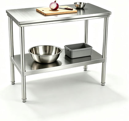 20x31.5 Stainless Steel Work Table,900-lb Capacity,Height Adjustable