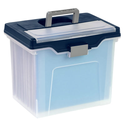 Large Mobile File Box, Letter Size, 11 5/8in.H x 13 3/6in.W x 10in.D, Clear/Blue, 110988