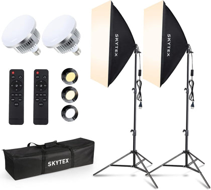 Softbox Lighting Kit 2Pack 20x28in Soft Box | 85W 2700-6400K E27 LED Bulb Continuous Photography Lighting, Photo