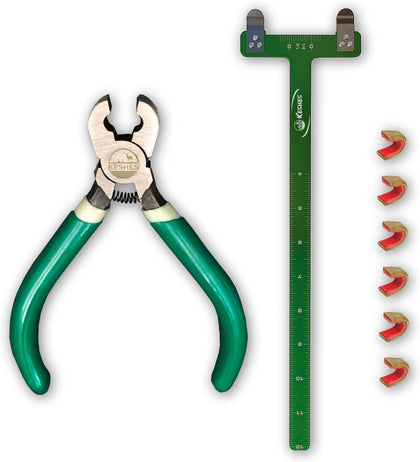Archery Bow String Nocking Points Set – T Square Ruler, Nock Pliers with 6 Brass Nocks for Recurve Bow – Ideal for