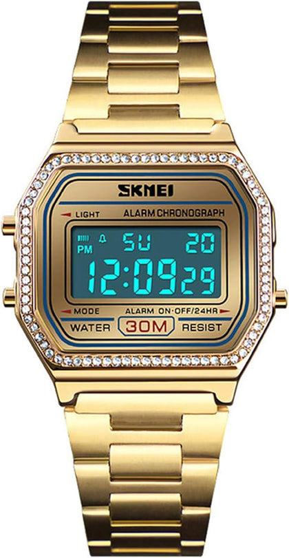 Luxury Women Watches Full Steel Electronic LED Digital Fashion Ultra Thin Square Ladies Wrist Watches …