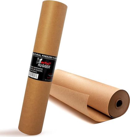 Natural Freezer Paper Dispenser Roll - Poly Coated Moisture Resistant Freezer Paper for Meat Wrapping - Freezer Burn