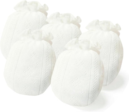 Baby Mittens Newborn Girl 0-6 Months No Scratch Ruffle Mesh 5-Pack