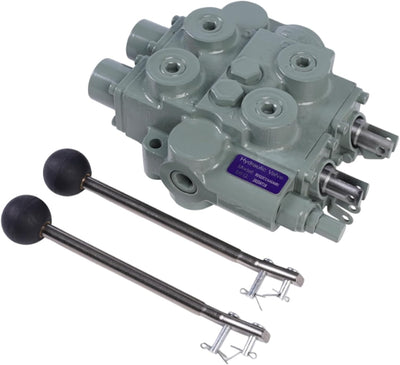 Hydraulic Valve RD522CCAA5A4B1, 2 Spool 25 GPM Double-Acting Directional Control Valve | 3000 PSI | Compatible with Prince 9-6702, 3/4’’ NPT Side Ports